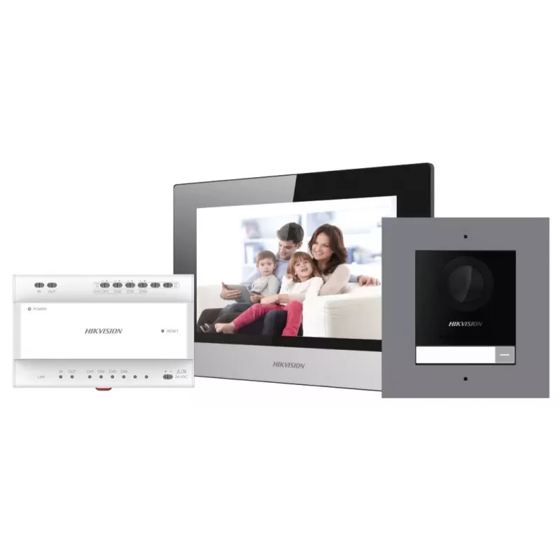 Kit de videoporteiro Wi-Fi Hikvision DS-KIS702Y 2-Wire
