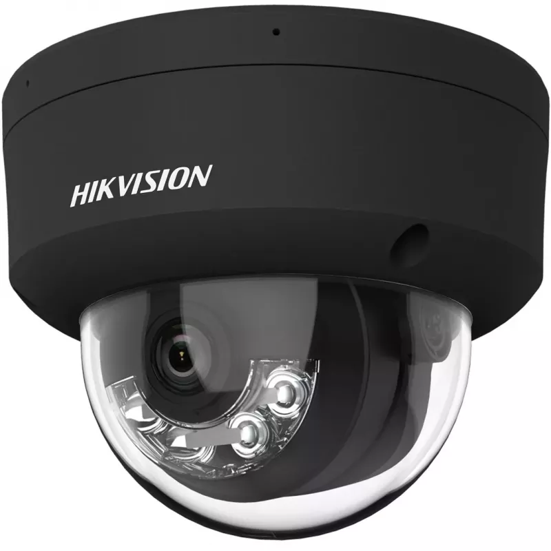 Câmara de segurança IP dome 4MP AcuSense Hikvision DS-2CD2143G2-LIS2U(2,8mm)(BLACK), lente fixa 2,8mm, preto