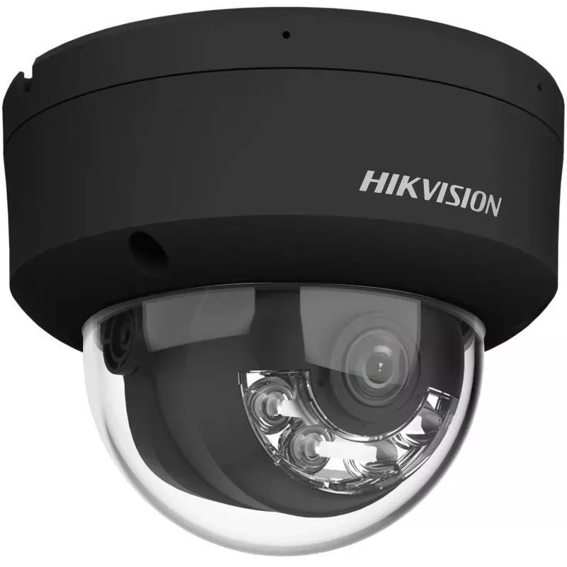 Câmara de segurança IP dome 4MP AcuSense Hikvision DS-2CD2143G2-LIS2U(2,8mm)(BLACK), lente fixa 2,8mm, preto