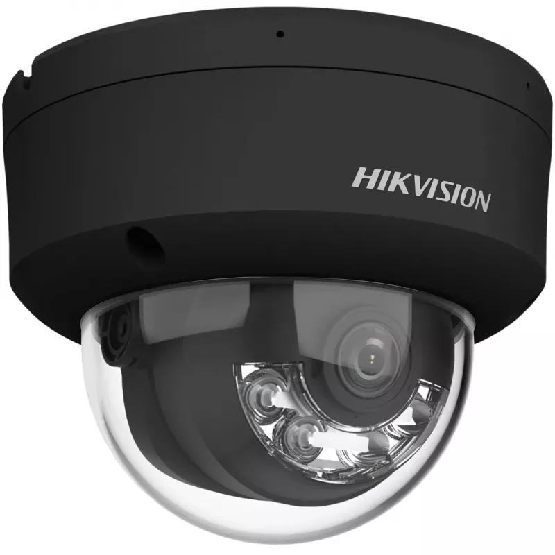 Câmara de segurança IP dome 4MP AcuSense Hikvision DS-2CD2143G2-LIS2U(2,8mm)(BLACK), lente fixa 2,8mm, preto