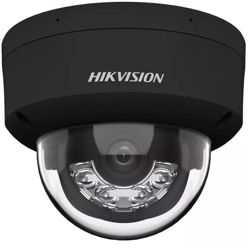 Câmara de segurança IP dome 4MP AcuSense Hikvision DS-2CD2143G2-LIS2U(2,8mm)(BLACK), lente fixa 2,8mm, preto