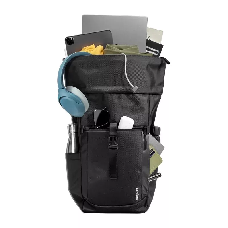 Tomtoc Navigator-T61 mochila de viagem para portátil, 25-30 L, 17,3 polegadas, preto