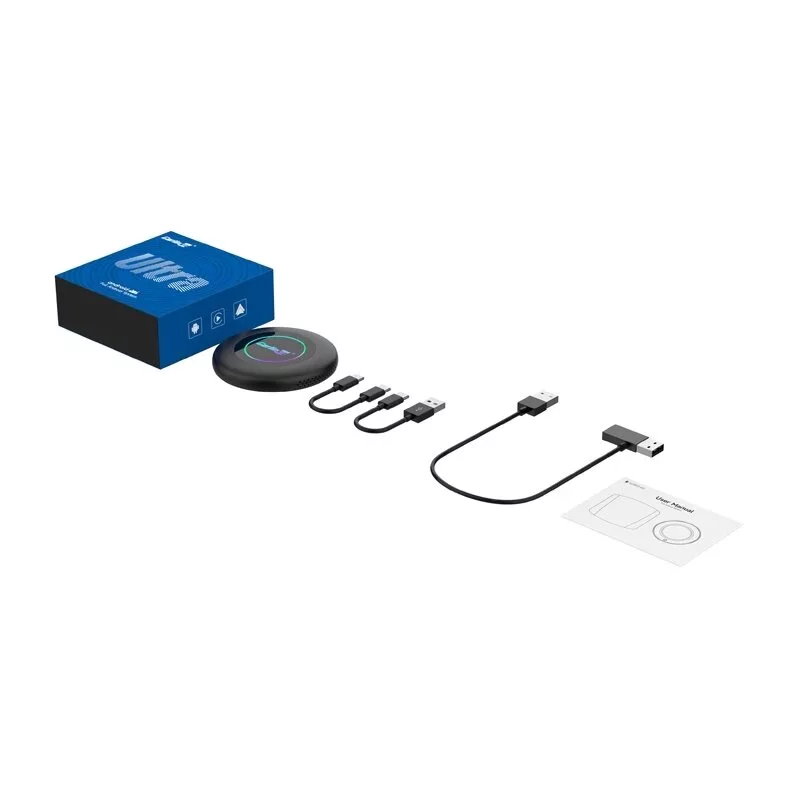 Carlinkit TBOX ULTRA 2 adaptador sem fios para CarPlay/Android Auto 8GB RAM 128GB armazenamento