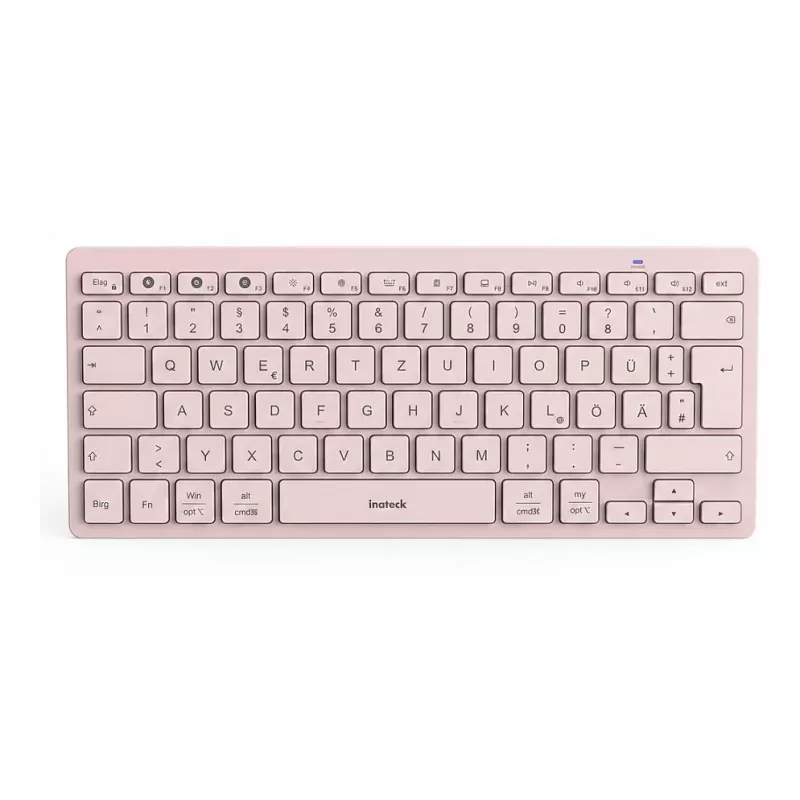 Inateck teclado Bluetooth QWERTZ rosa - teclado fino e portátil para Windows, macOS, iOS, Android