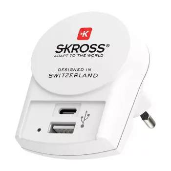 SKROSS Pro+ USB AC30PD adaptador de viagem mundial com 30W USB-C PD e USB-A
