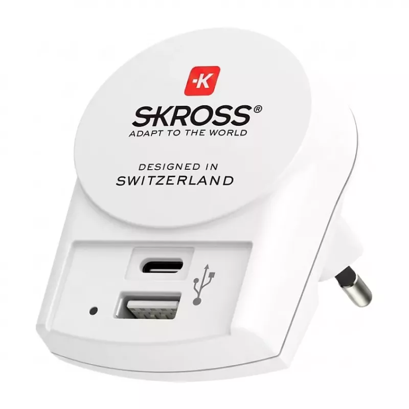 SKROSS Pro+ USB AC30PD adaptador de viagem mundial com 30W USB-C PD e USB-A