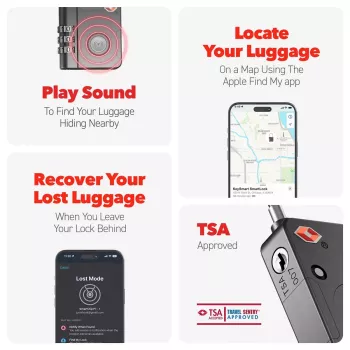 KEYSMART SmartLock cadeado TSA aprovado Find My preto