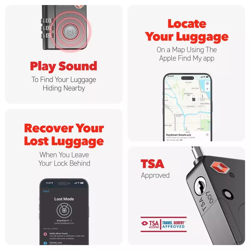 KEYSMART SmartLock cadeado TSA aprovado Find My preto
