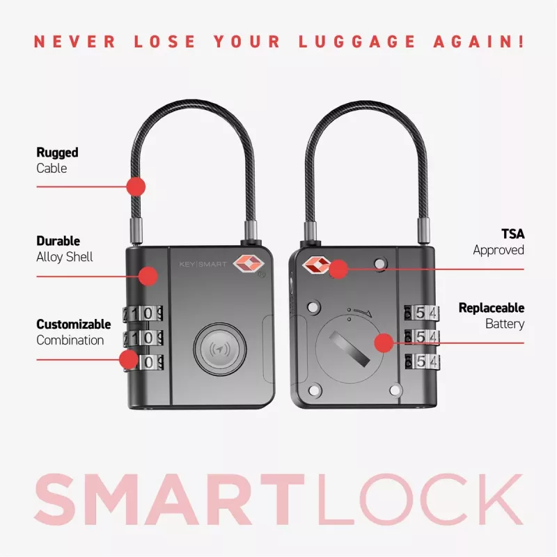 KEYSMART SmartLock cadeado TSA aprovado Find My preto