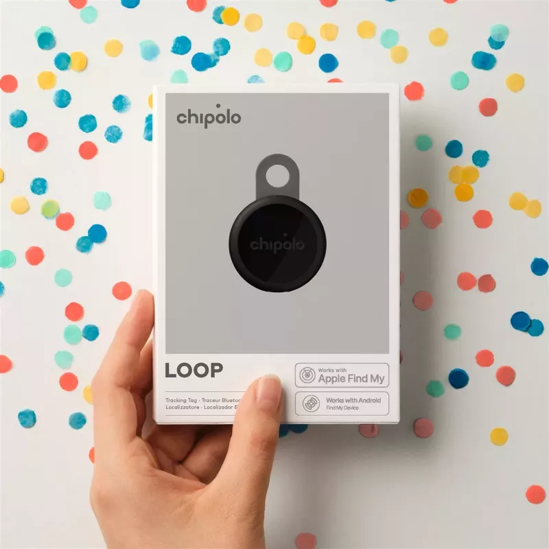 Chipolo LOOP – rastreador Bluetooth recarregável com laço de silicone para iOS e Android, pack de 4 (Charcoal, Chalk, Navy, Coral)