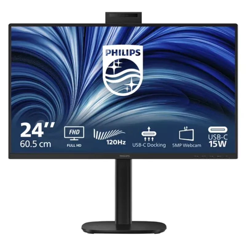 Philips 24B2U3301H monitor IPS Full HD 23,8 polegadas - 75Hz, hub USB-C, webcam e altifalantes integrados