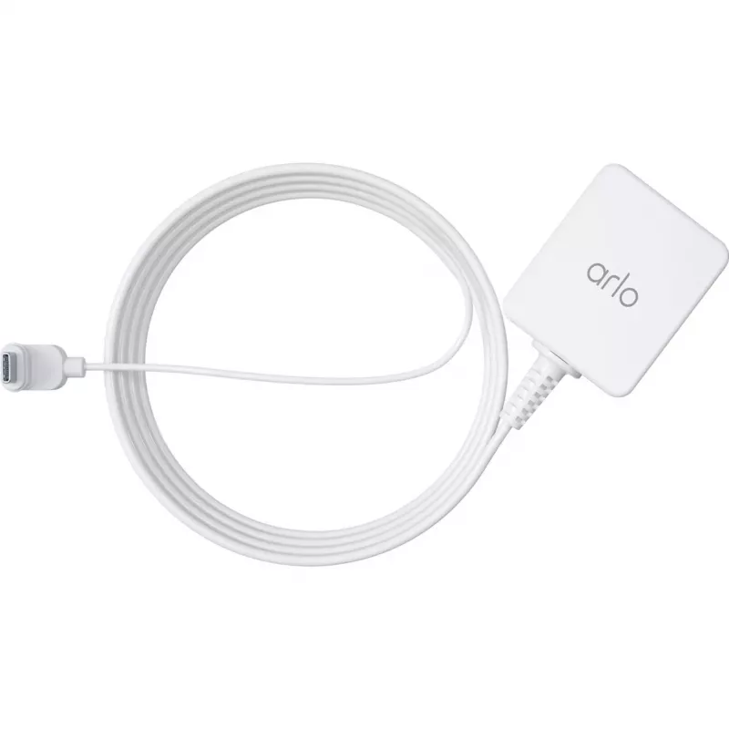 Adaptador de carregamento USB ARLO ficha europeia para USB-C 7,6 m exterior branco