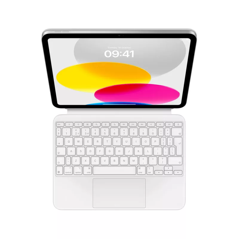 Apple Magic Keyboard Folio com trackpad - Inglês britânico (QWERTY) - branco - para iPad (10.ª geração)