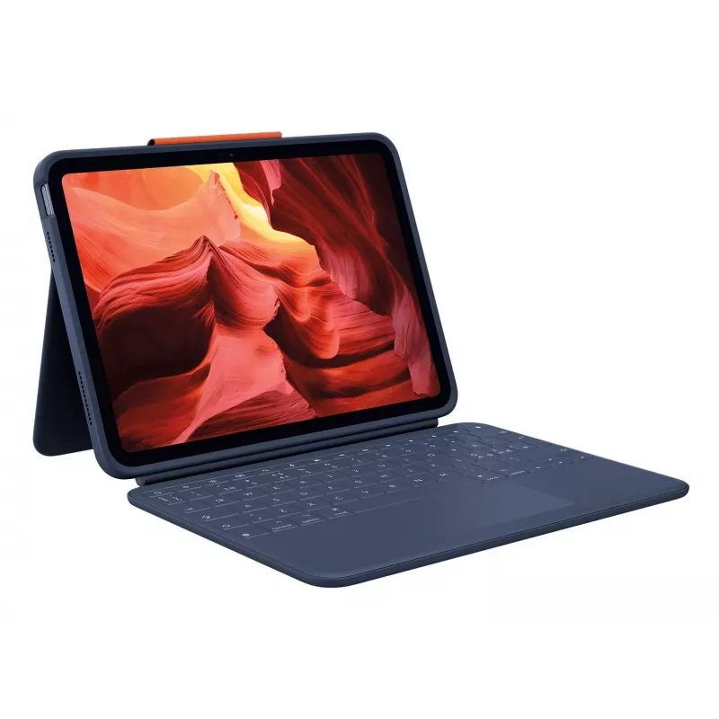 Logitech Rugged Combo 4 Touch capa de teclado com trackpad para Apple iPad 10.ª geração - Classic Blue - Pan Nordic QWERTY