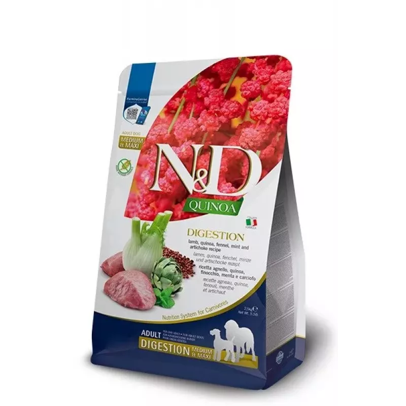 FARMINA N&D Quinoa Digestion Adult Medium Maxi Cordeiro Ração Seca para Cães - 7 kg