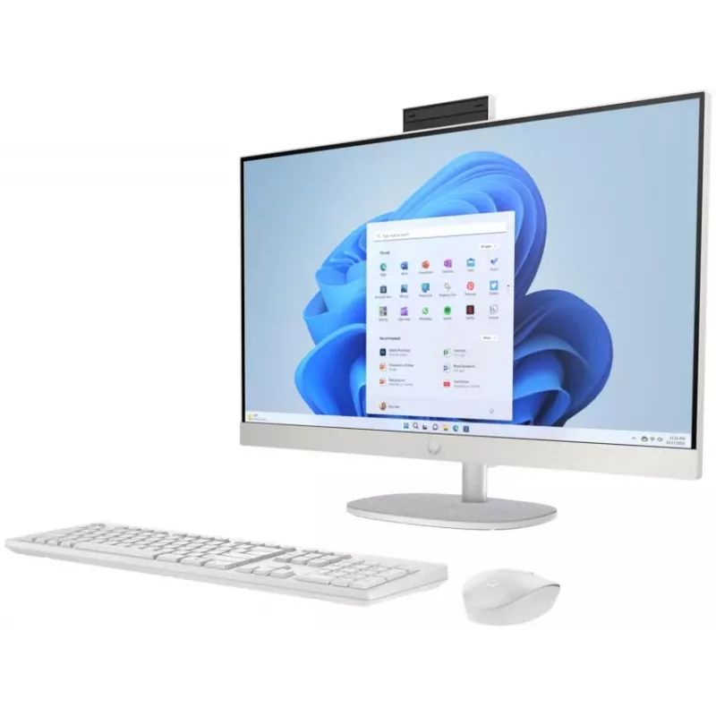 HP All-in-One 27-cr0024na computador de secretária, ecrã Full HD IPS de 27 polegadas, Intel Core i7-1355U, 8 GB DDR4-RAM, 512 GB PCIe NVMe SSD, Windows 11 Home, Natural Silver (recondicionado)