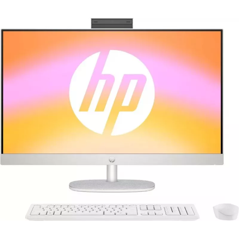 HP All-in-One 27-cr0024na computador de secretária, ecrã Full HD IPS de 27 polegadas, Intel Core i7-1355U, 8 GB DDR4-RAM, 512 GB PCIe NVMe SSD, Windows 11 Home, Natural Silver (recondicionado)