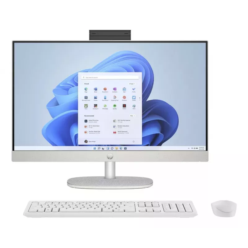 HP All-in-One 24-cr0061nf, AMD Ryzen 7 7730U, 16 GB RAM, 1 TB SSD, 23,8 polegadas Full HD IPS, Windows 11 Home, branco (recondicionado)