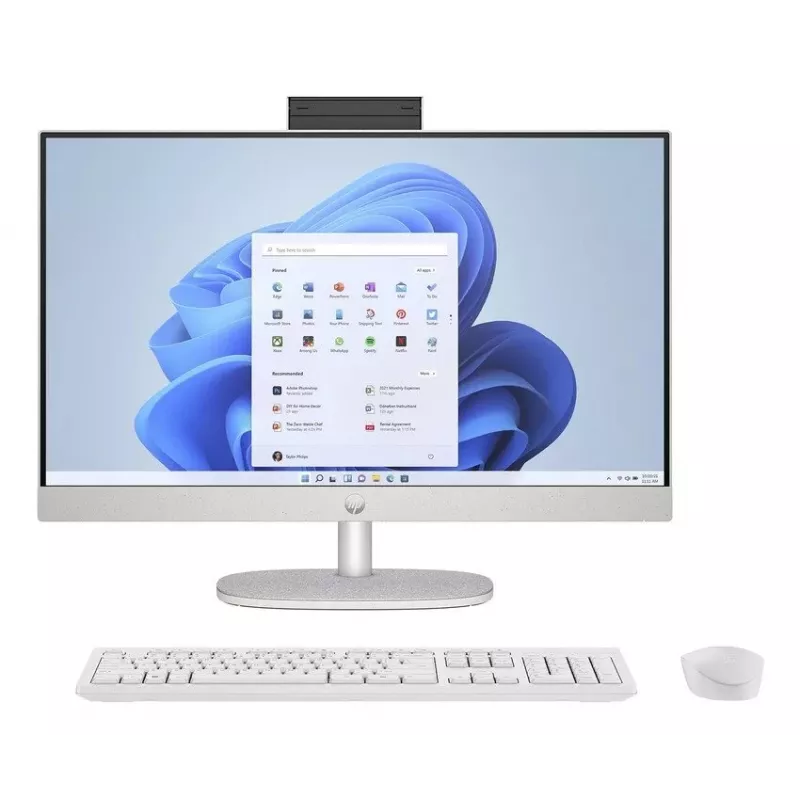 HP All-in-One 24-cr0061nf, AMD Ryzen 7 7730U, 16 GB RAM, 1 TB SSD, 23,8 polegadas Full HD IPS, Windows 11 Home, branco (recondicionado)