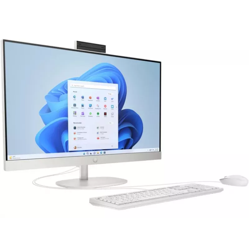 HP All-in-One 27-cr0047nf computador de secretária, AMD Ryzen 5 7520U, 16 GB RAM, 512 GB SSD, ecrã Full HD IPS de 27 polegadas, Windows 11 Home, Natural Silver (recondicionado)