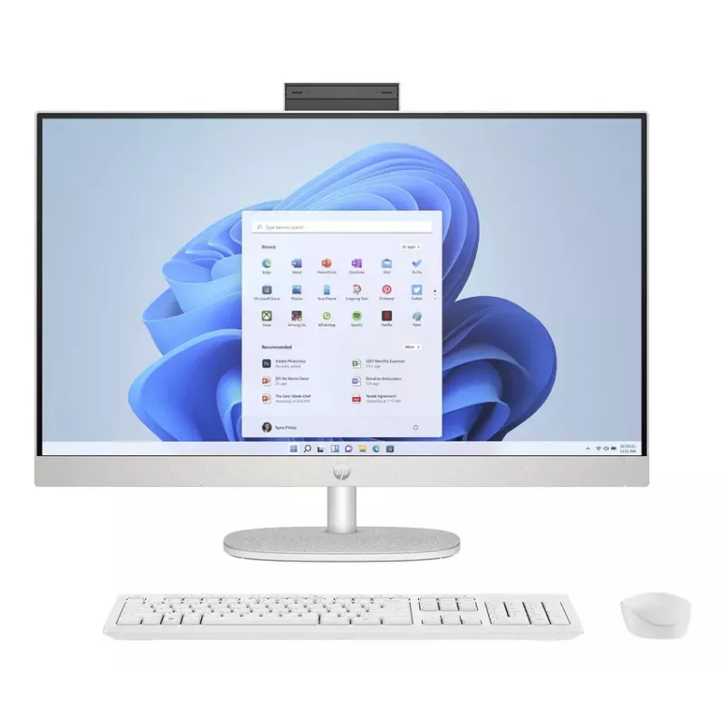 HP All-in-One 27-cr0045nf computador de secretária, AMD Ryzen 7 7730U, 16 GB RAM, 512 GB SSD, ecrã Full HD IPS de 27 polegadas, Windows 11 Home, branco (recondicionado)