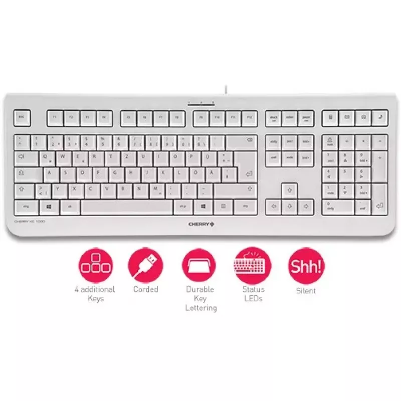 Cherry KC 1000 Teclado - Pan Nordic - Cinzento Claro