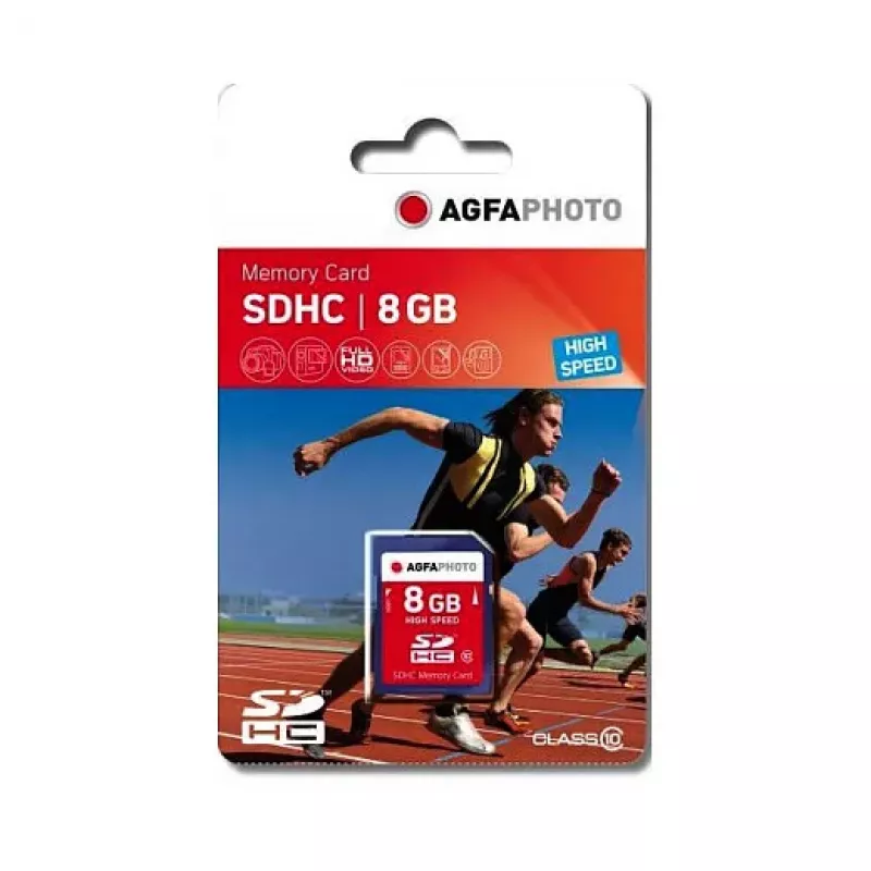 AgfaPhoto Cartão SDHC 8GB High Speed Class 10 UHS-I U1 V10