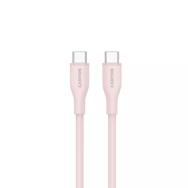 CANYON cabo USB-C para USB-C 60W 1m silicone Pink Sand