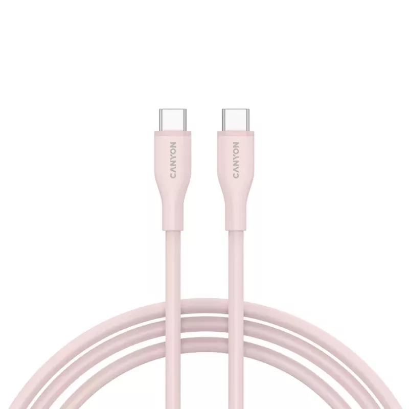 CANYON cabo USB-C para USB-C 60W 1m silicone Pink Sand