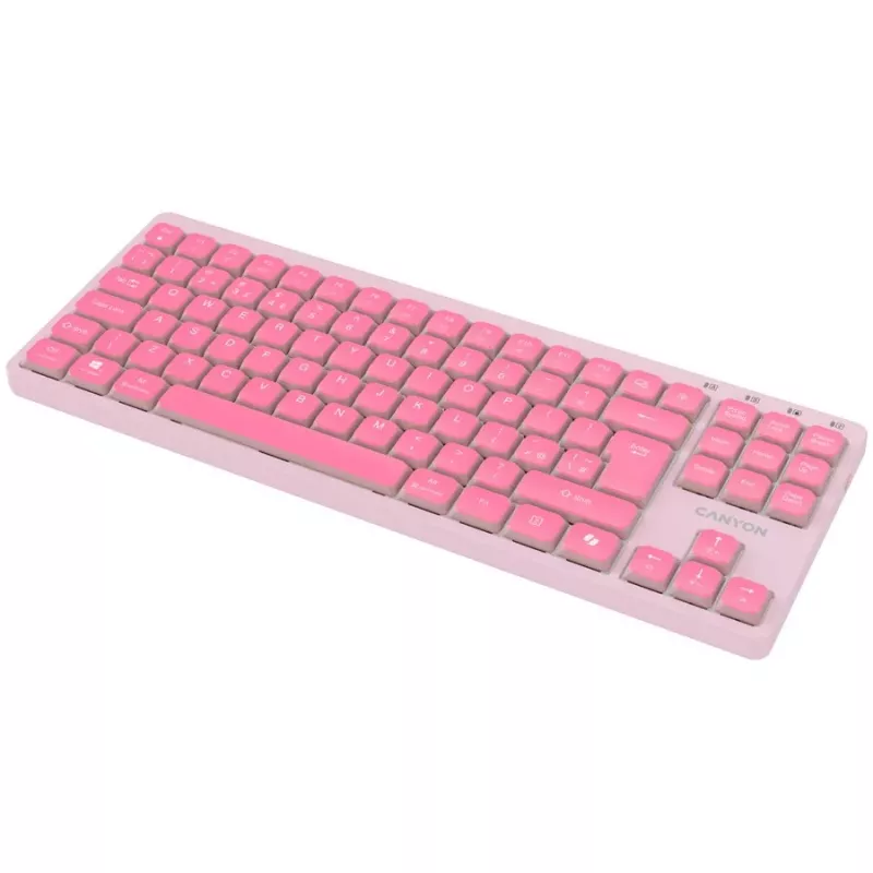Teclado CANYON OnType 10 Low Profile EN com fios Rosa