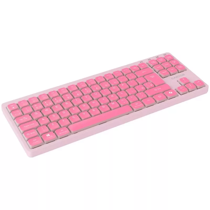Teclado CANYON OnType 10 Low Profile EN com fios Rosa