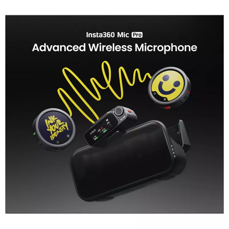 Insta360 Mic Pro (2 TX + 1 RX) – sistema de microfone sem fios digital