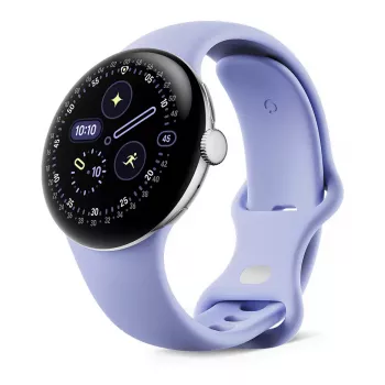 Google Pixel Watch 4 - 41 mm - Alumínio Polished Silver - Iris Active Band - Smartwatch Wear OS