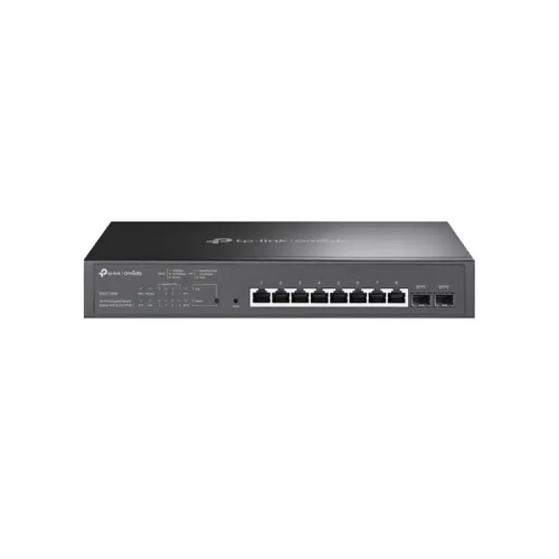 TP-Link Omada TL-SG2210MP switch PoE gerido L2/L2+, 8x Gigabit RJ45, capacidade de comutação de 20 Gbps, montagem em rack 1U