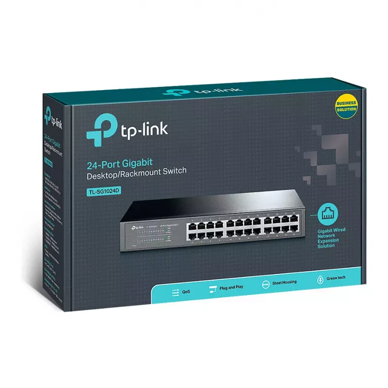 Switch TP-Link TL-SG1024D 24 portas Gigabit Ethernet para secretária/rack