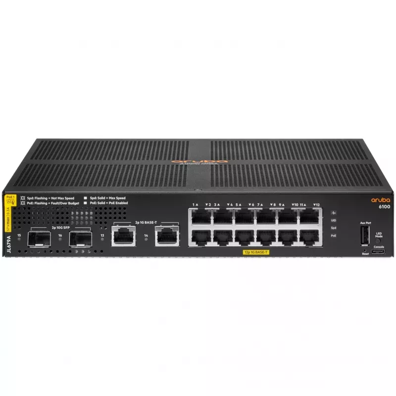 Switch HPE Aruba 6100 12G Classe 4 PoE 2G/2SFP+ 139W