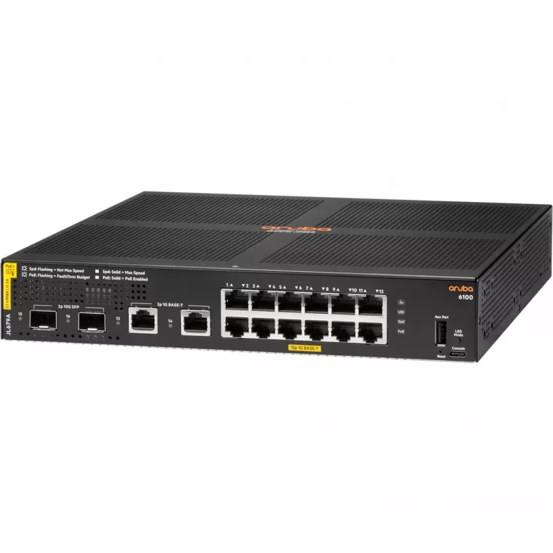 Switch HPE Aruba 6100 12G Classe 4 PoE 2G/2SFP+ 139W