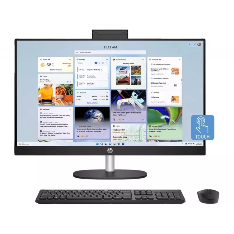 HP All-in-One 27-cr1003ne Intel Core Ultra 7 155U 32GB DDR5 RAM 512GB SSD 27 polegadas Full HD ecrã tátil Windows 11 Home (recondicionado)