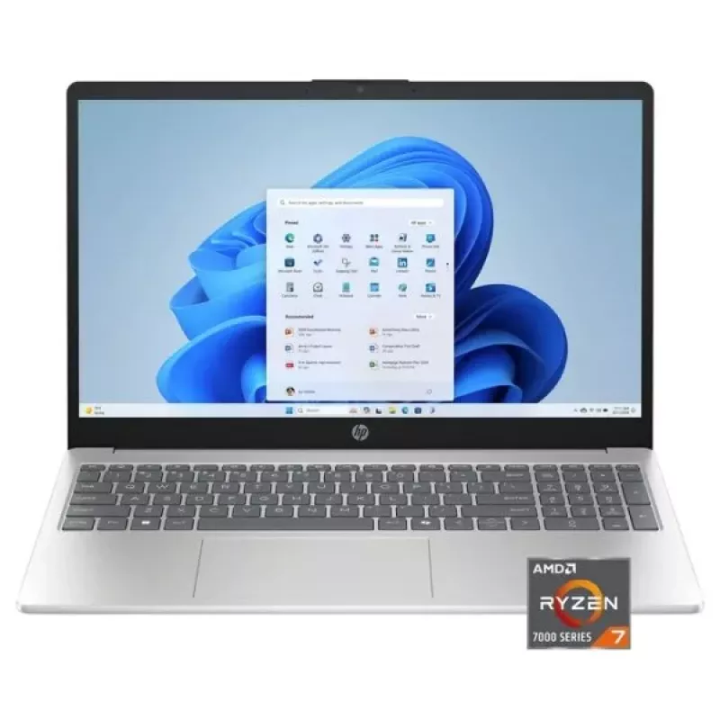 HP 15-fc0047 15.6 polegadas FHD Tátil AMD Ryzen 7 7730U 16GB 512GB SSD W11H, Natural Silver