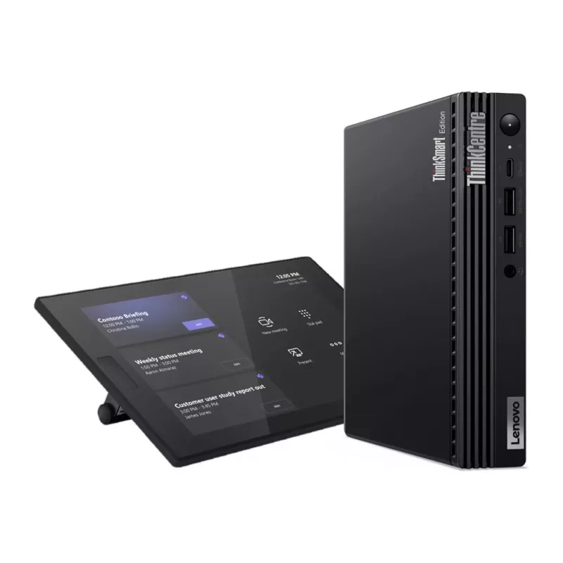 Lenovo ThinkSmart Tiny Kit 12XH000BMT kit de videoconferência, Intel Core i3-13100T, 16GB DDR4, 256GB SSD, ThinkSmart Controller, Windows 11 IoT Enterprise