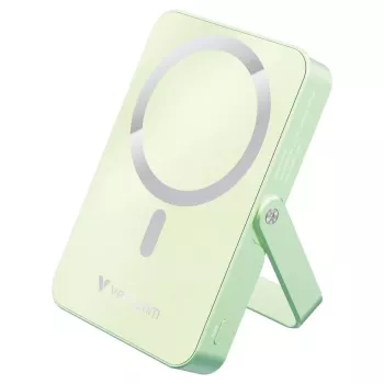 Power bank sem fios magnética Verbatim Charge 'n' Go com suporte 10000mAh USB-C PD 3.0 verde