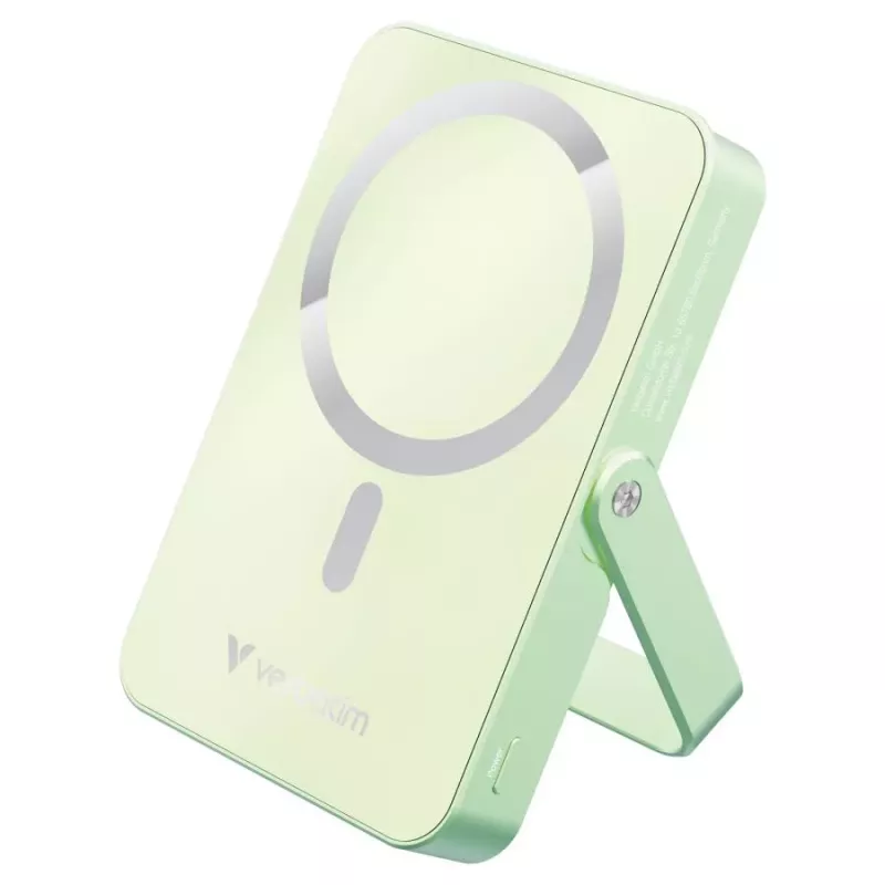 Power bank sem fios magnética Verbatim Charge 'n' Go com suporte 10000mAh USB-C PD 3.0 verde