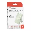 Power bank sem fios magnética Verbatim Charge 'n' Go com suporte 10000mAh USB-C PD 3.0 verde