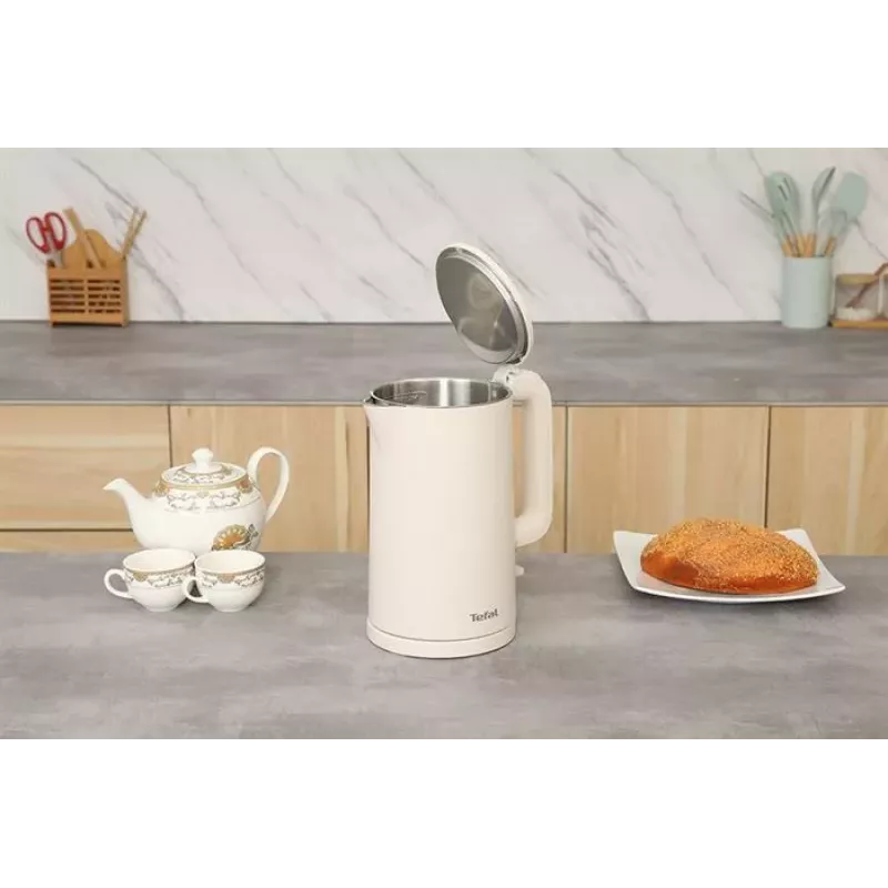 Tefal Thermo Protect KO140AE0 Chaleira elétrica, 1,5 L, 1500 W, Branca