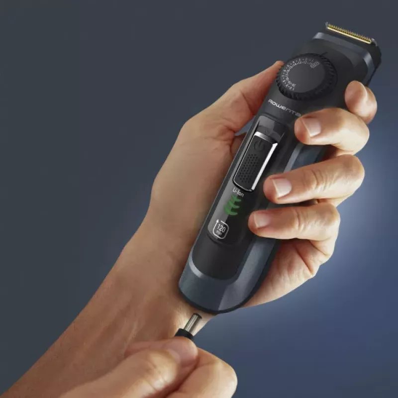 Rowenta Aparador de barba TN3804E0 Virtuo sem fios 39 níveis de comprimento Preto/Azul