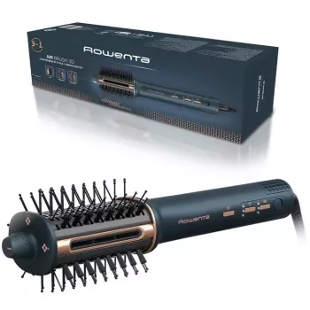Rowenta Air Brush 3D UB9720E0 Escova de modelação de ar quente, Azul-escuro/Cobre