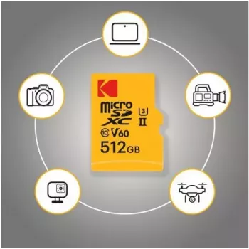 Cartão microSDXC Kodak 128GB UHS-II U3 A1 V60 Ultra Pro