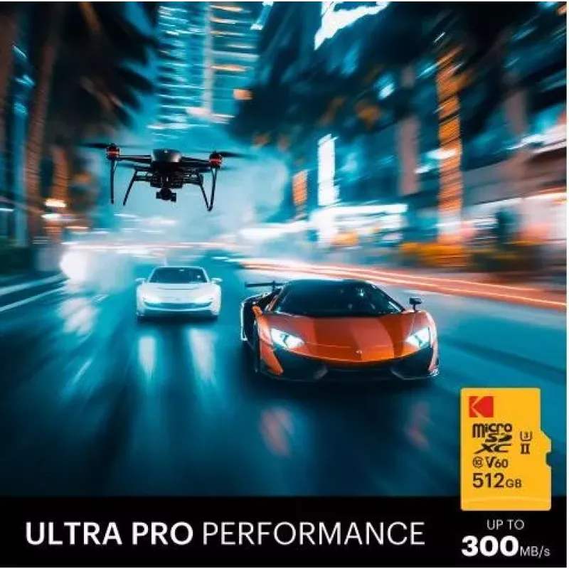 Cartão microSDXC Kodak 128GB UHS-II U3 A1 V60 Ultra Pro