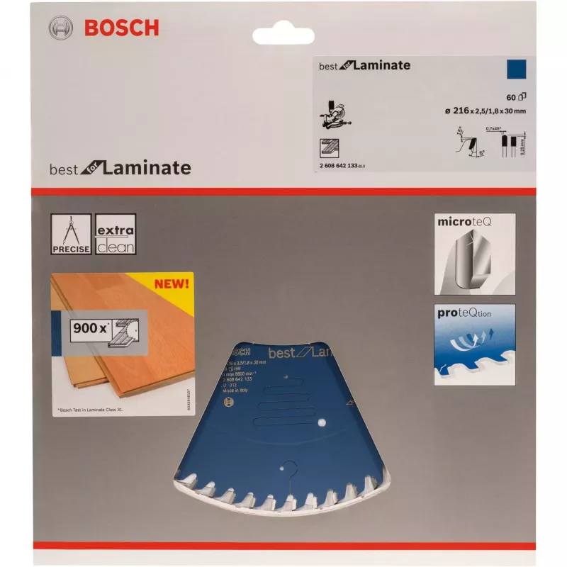 Bosch 2608642133 lâmina de serra circular para laminado, 216 x 30 mm, 1,8/2,5 mm, HLTCG