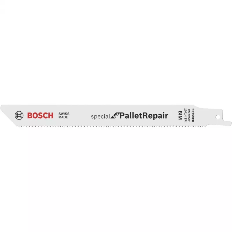 BOSCH S 725 VFR Lâmina de serra sabre para reparação de paletes, bimetal, 190 mm, pack de 100